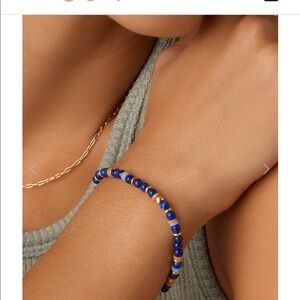 Gorjana Power Gemstone Harbor Bracelet, blue, 18k gold plated, new with tag NWT